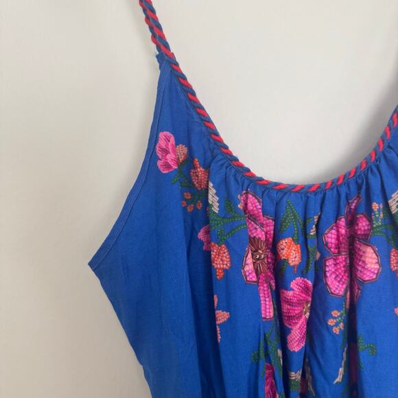 Farm Rio Blue Summer Fruit Scarf Lenzing Ecovero Euroflax Maxi Dress - Picture 4 of 9